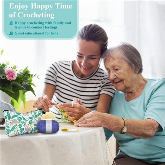 24 Sizes Crochet Hooks with Crochet Yarn Accessories, 2mm(B)-8mm(L) Warm Crochet - Picture 3 of 7